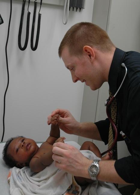 Dr. Wilson with young patient