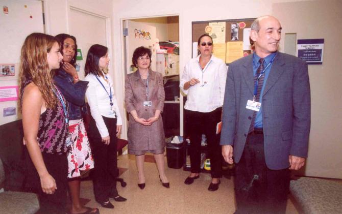 Family Support Center Staff tour the facility