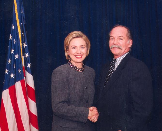 J. Stiles with Hillary Clinton