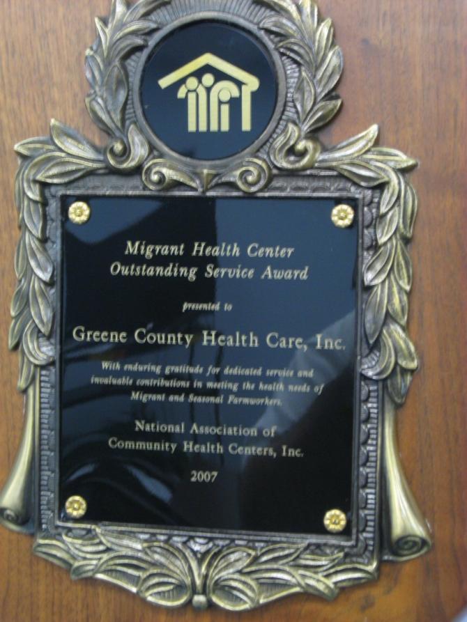 Migrant Health Center Outstanding Service Award