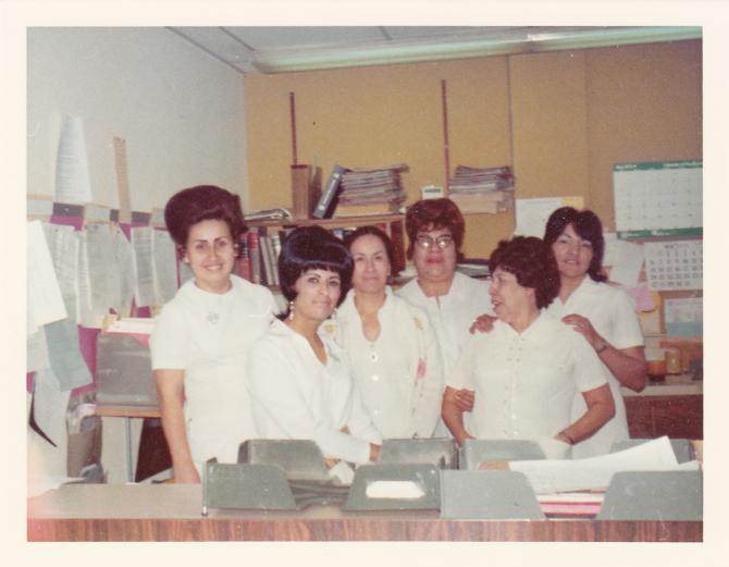 Ramona Felix, second from left, and other neighborhood aides at the Westside health center. (Courtesy Ramona Felix)
