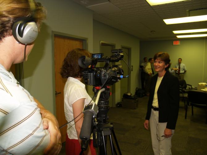 Hallway filming continued