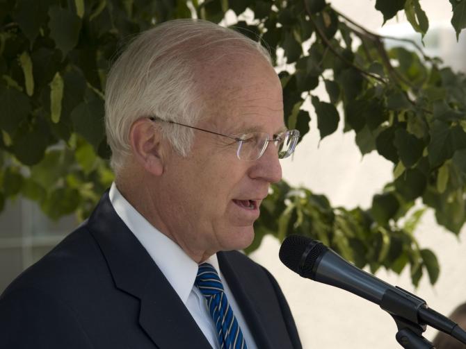 A speaker at the Norwalk dedication ceremony