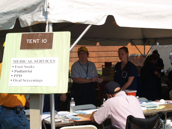 Medical tent at the health fair