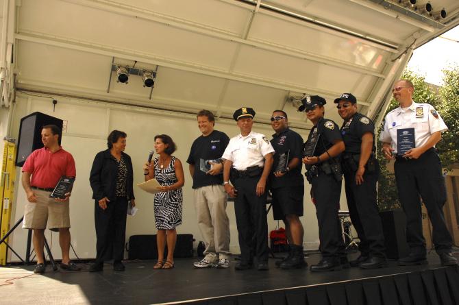 The honorees on stage