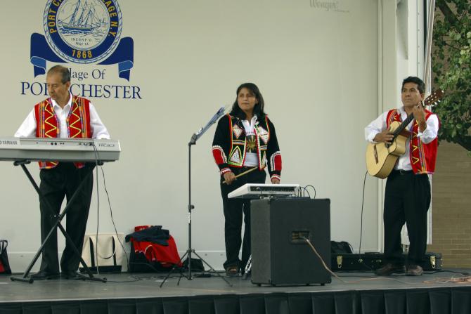 The band playing at the event
