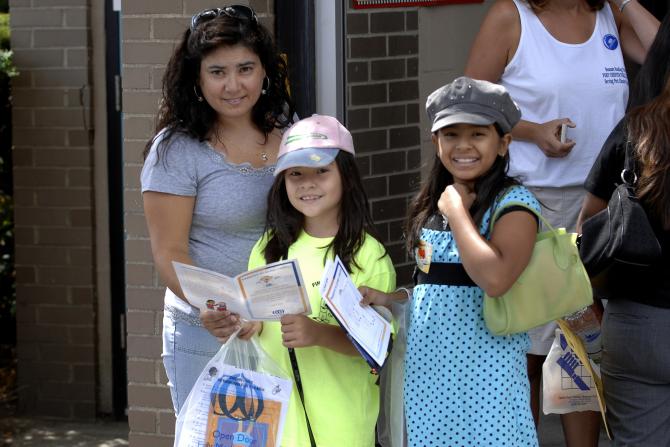 A family enjoying the health fair