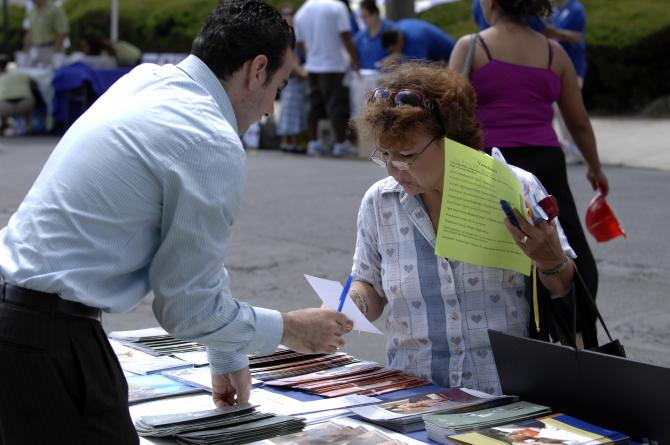 Staff educate attendees