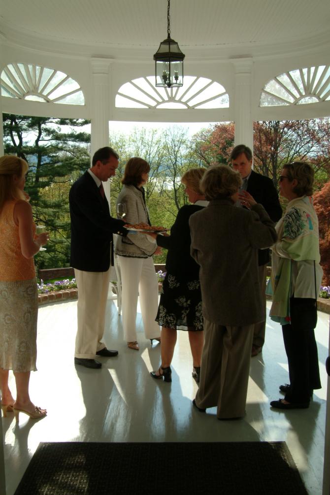 Gathered in the gazebo