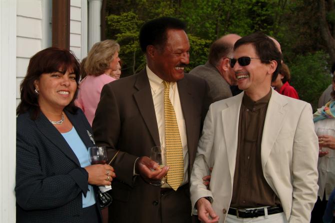 Guests enjoying the patio