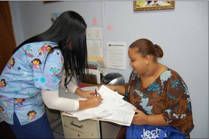 Nurse and patient