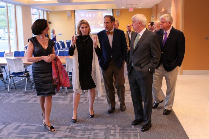 Guests tour the new building