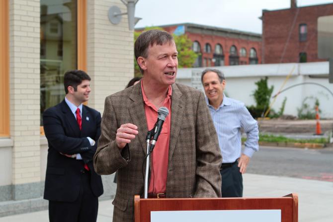 Gov. Hickenlooper addresses the crowd