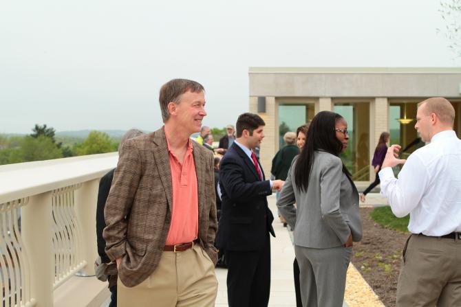 Gov. Hickenlooper takes in the rooftop views