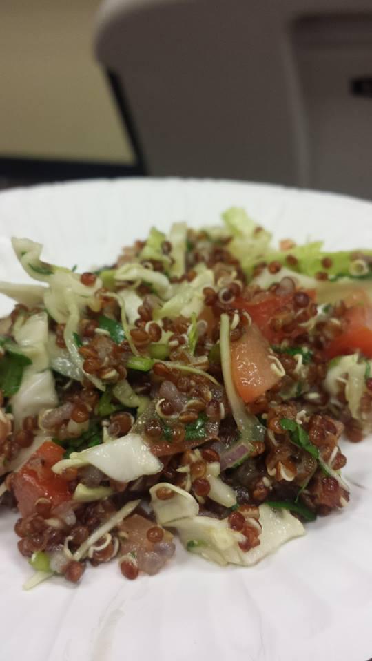A delicious quinoa salad was created during the class.