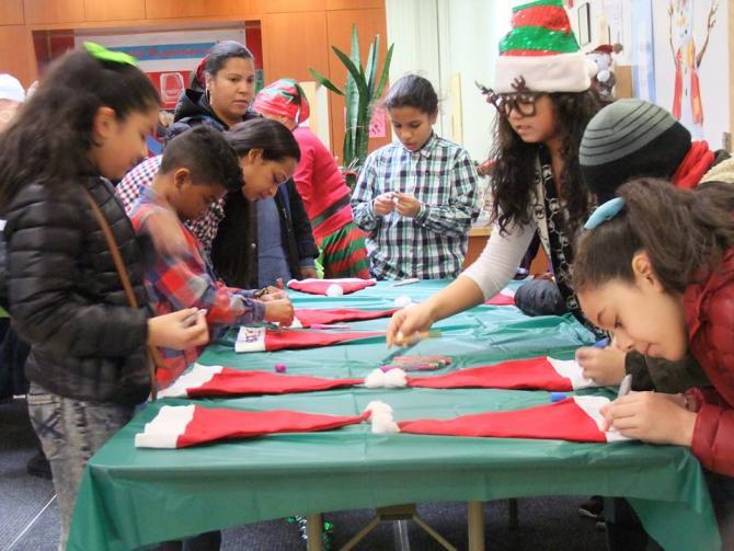 Children created personalized Santa Hats!