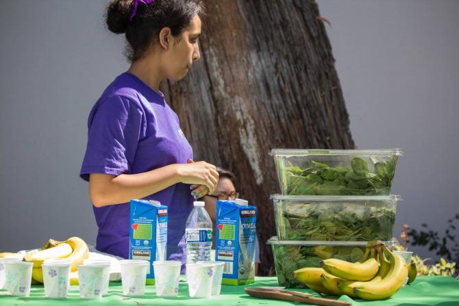 Guests learned that they can hide healthy greens like spinach in smoothies that kids love!