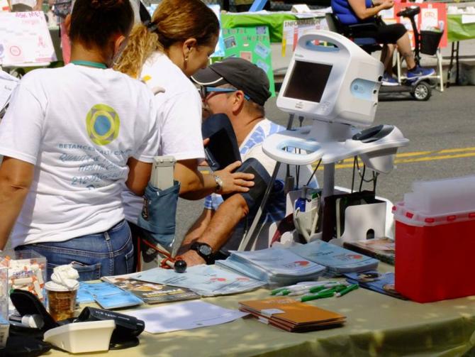 Blood pressure is taken at the fair!