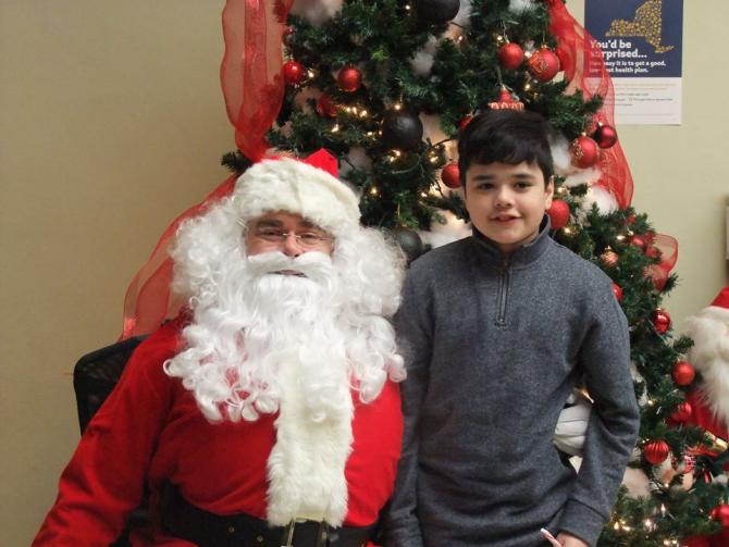 Kids visiting with Santa!