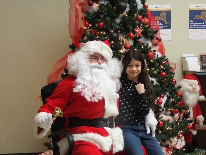 Kids visiting with Santa!