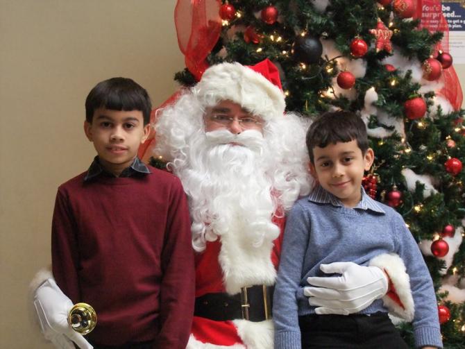 Kids visiting with Santa!