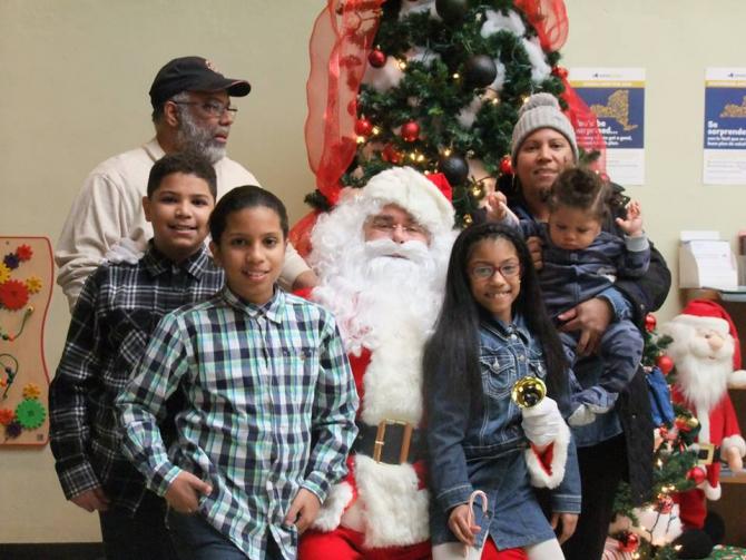 Kids visiting with Santa!